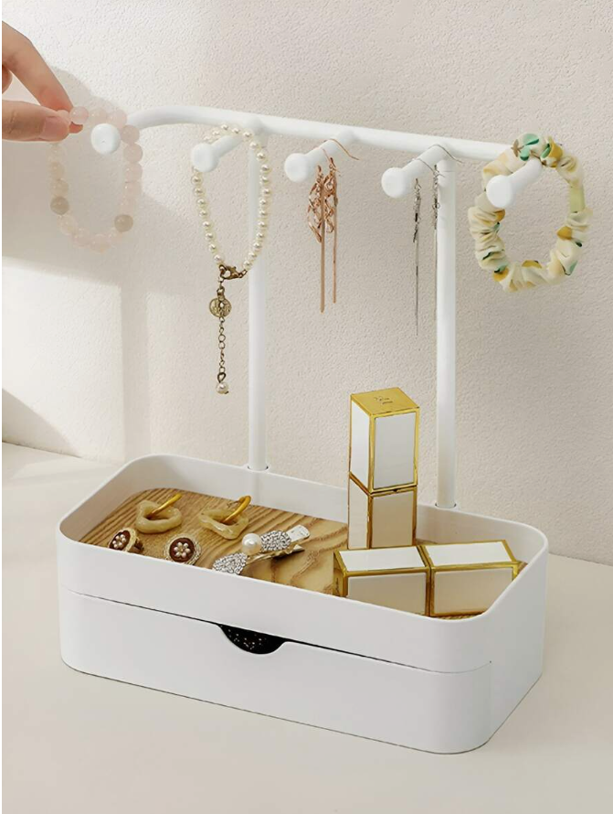 מארגן תכשיטים דו-שכבתי עם מגירה