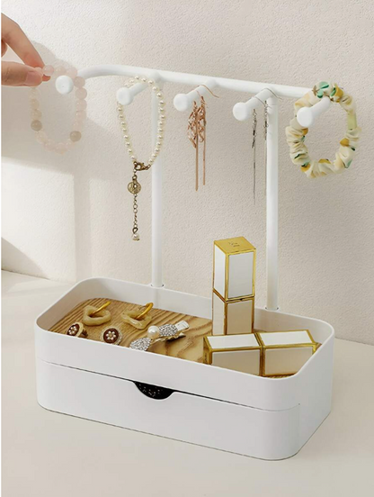 מארגן תכשיטים דו-שכבתי עם מגירה