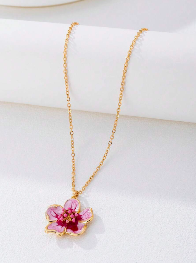 שרשרת תליון פרחונית