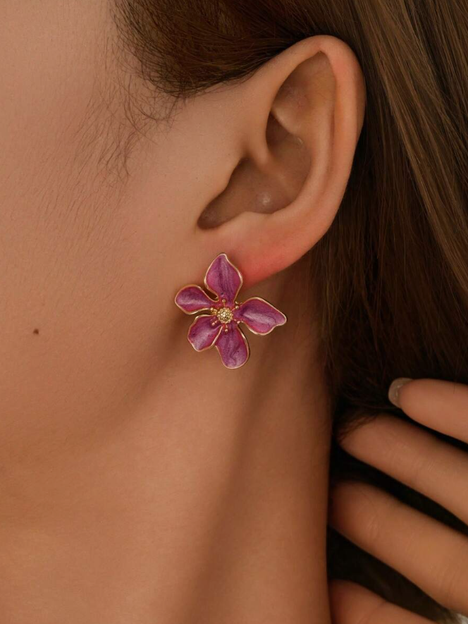 סט עגילי פרחים אופנתיים