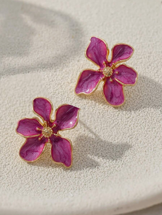 סט עגילי פרחים אופנתיים