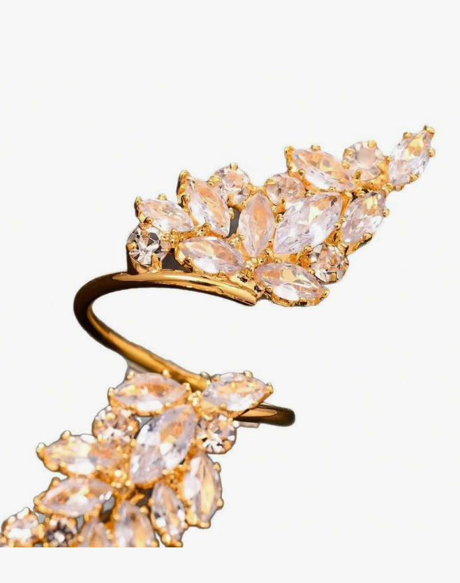 יחידות טבעות בצבע זהב נחושת משובצות זירקוניה