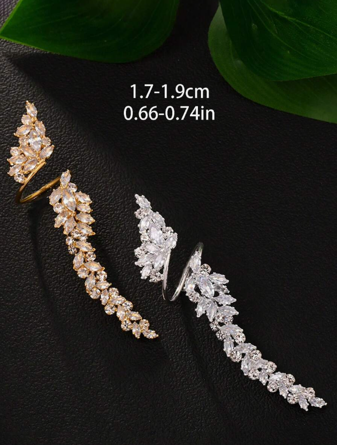 יחידות טבעות בצבע זהב נחושת משובצות זירקוניה