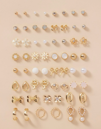 זוגות עגילים בעיצוב עץ ופרחים ליום האהבה,