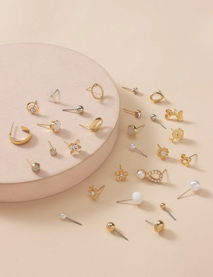 זוגות עגילים בעיצוב עץ ופרחים ליום האהבה,