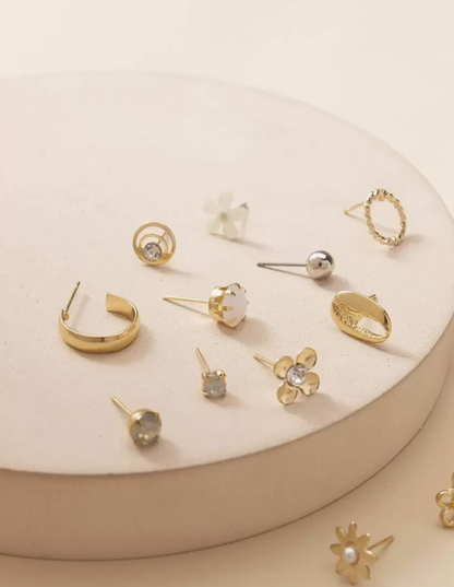 זוגות עגילים בעיצוב עץ ופרחים ליום האהבה,