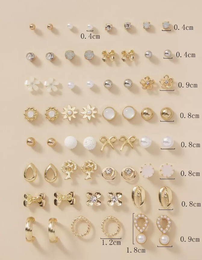 זוגות עגילים בעיצוב עץ ופרחים ליום האהבה,