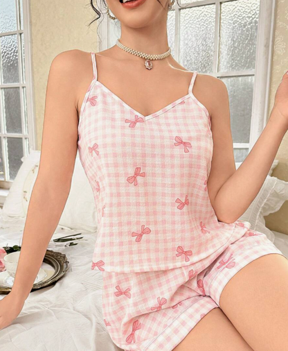 סט פיג'מה פרחוני שני חלקים