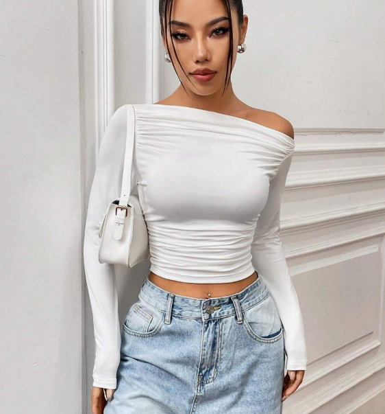 חולצת בטן דקה עם צווארון