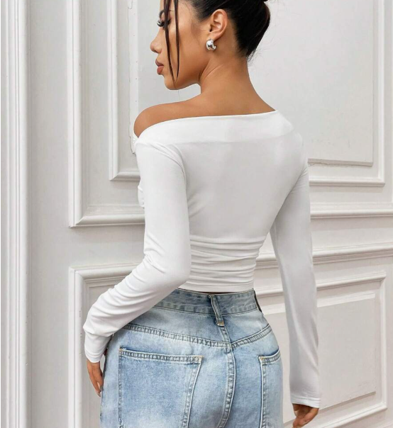 חולצת בטן דקה עם צווארון