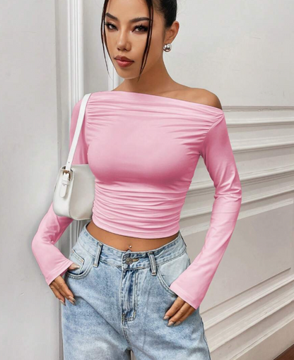 חולצת בטן דקה עם צווארון