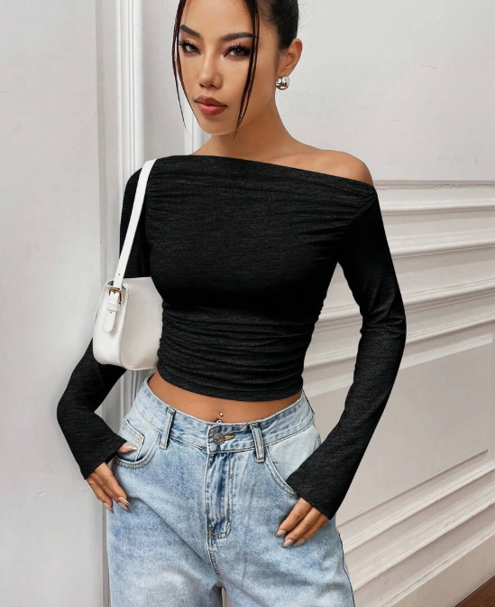 חולצת בטן דקה עם צווארון