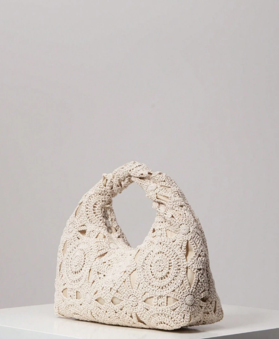 תיק ארוג פרחוני חלול, תיק קפלים, ארנק קז'ואל לחג