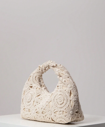 תיק ארוג פרחוני חלול, תיק קפלים, ארנק קז'ואל לחג