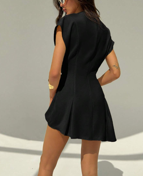 שמלת אלורו לנשים באורך בינוני בצבע אחיד