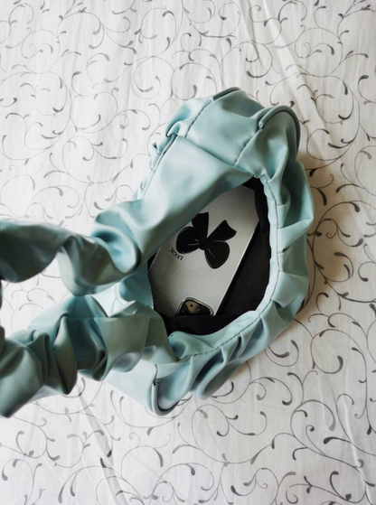 תיק כתף מינימליסטי אלגנטי PU כחול עם קפלים מרופד