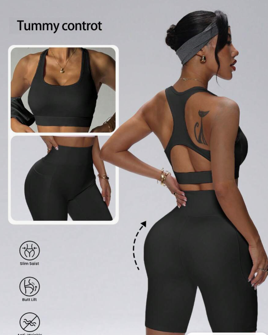 חזייה להגדלת חזה ומכנסיים קצרים בגזרה גבוהה