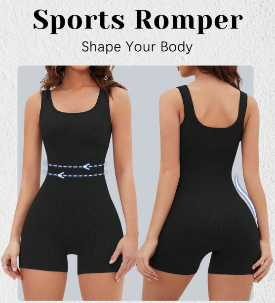 נשים ספורט Romper מחטב סרבל