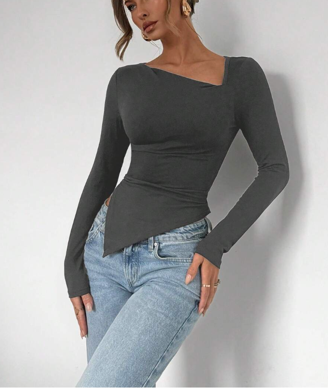 חולצות ארוכות לנשים, טופ בד סתיו לנשים